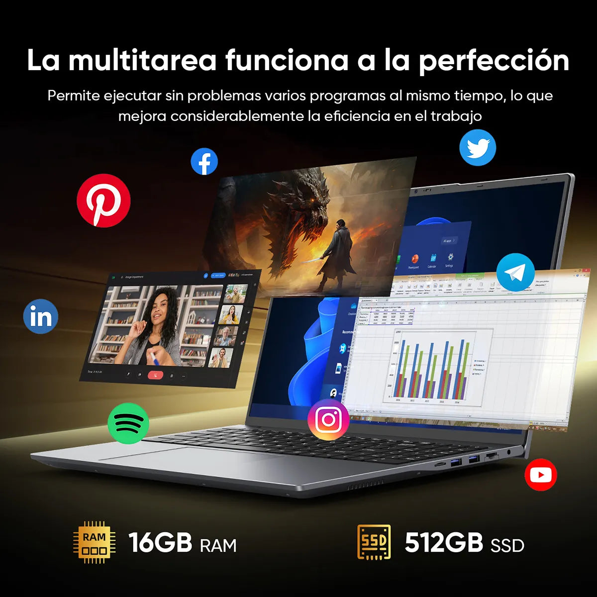 Laptop DELL Inspiron 3250 Intel Core i5 1235U 16GB RAM